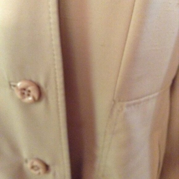Vintage c. 1960s Youthcraft Coat Button-Up Lined Trenchcoat in Tan - Picture 4 of 4
